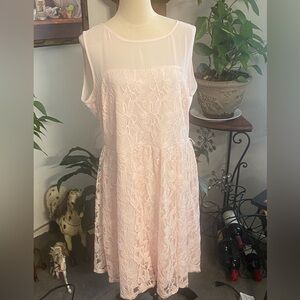 Danny & Nicole Pale Blush Lace Dress